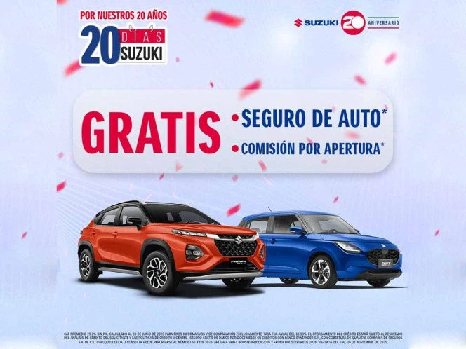 SUZUKI celebra 20 años con grandes beneficios: llegan los “20 Días de Suzuki”