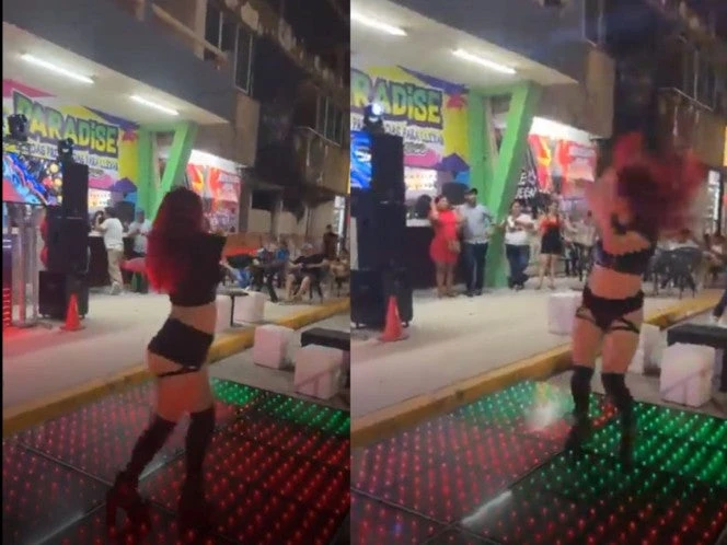 Antro de Veracruz pone table dance en plena calle 