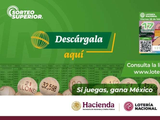 Lotería Nacional: Resultados del Sorteo Superior 2836 del 28 de febrero de 2025