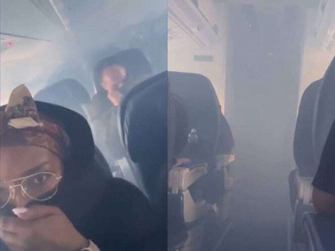 VIDEOS: Revelan imagenes del interior del avión que aterrizó de emergencia por humo blanco