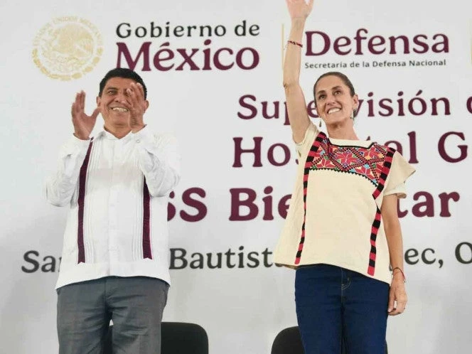 Supervisan Sheinbaum y Salomón Jara construcción del Hospital General IMSS Bienestar Tuxtepec