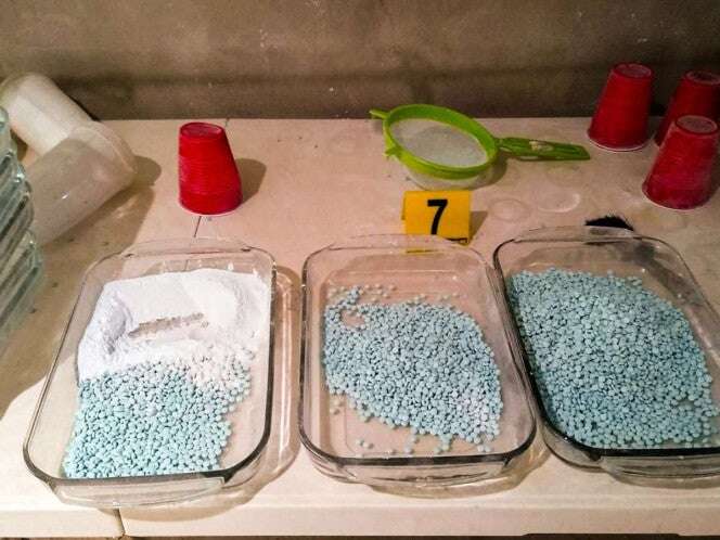 García Harfuch informa: aseguran 8 kg y 266 mil pastillas de fentanilo