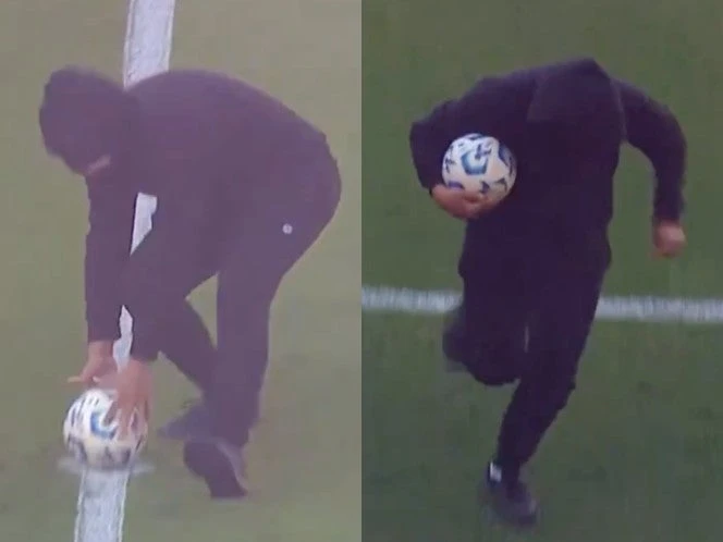 ¡Inédito! Encapuchado roba el balón en plena Final