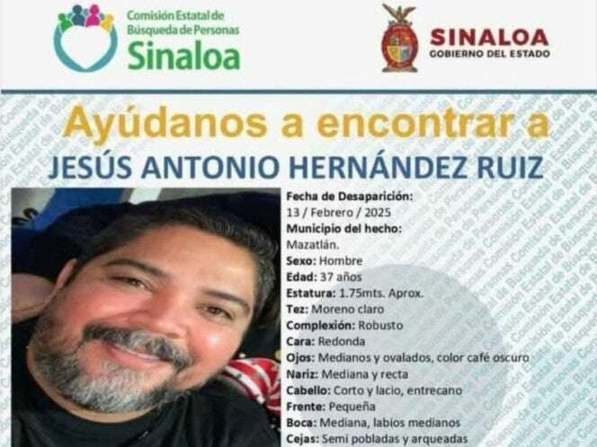 Ayúdanos a localizar a Jesús Antonio Hernández Ruiz, desaparecido en Mazatlán