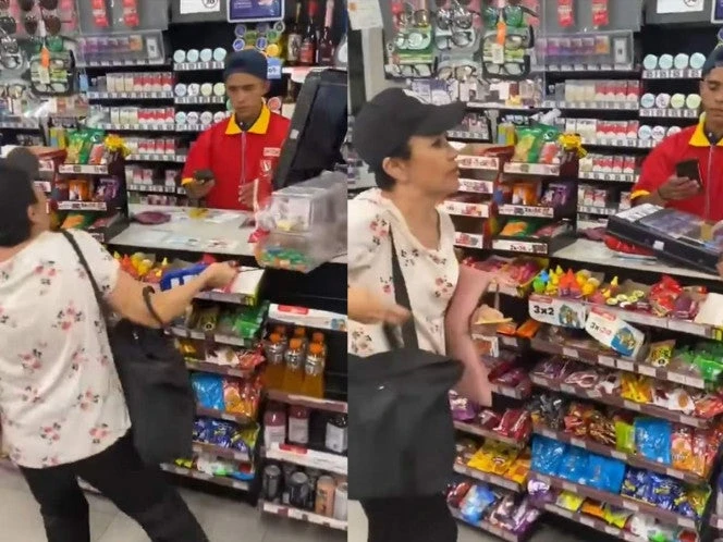 ‘Usted me va a atender, ¡cómo de que no!’: Lady Recargas a cajera del OXXO | VIDEO