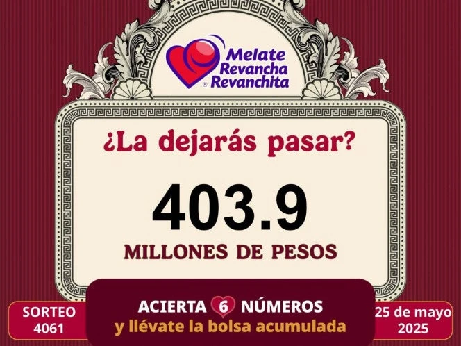 Melate: Resultados del sorteo del 25 de mayo de 2025