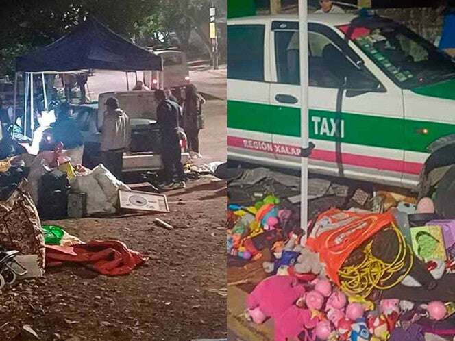 Taxi sin frenos causa daños en tianguis de Xalapa; comerciante agrede al conductor