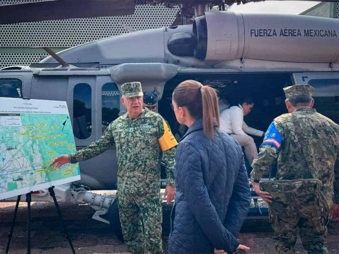 Acude Sheinbaum a zonas afectadas por lluvias; inició recorrido en Puebla