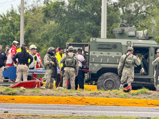 Volcadura de convoy militar deja lesionados a 8 sujetos ligados al crimen organizado