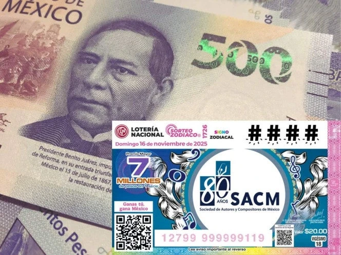 Lotería Nacional: Resultados del Sorteo Zodiaco 1726 del 16 de noviembre de 2025