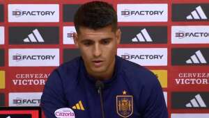 Derrubado por segurança no campo, Morata diz estar bem para defender a Espanha na final da Euro