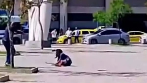Homem ameça transeuntes com foice no Aeroporto Santos Dumont e é baleado por policial 