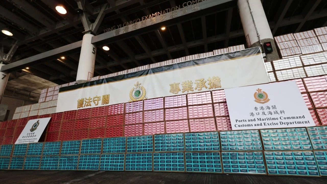 Golpe histórico al contrabando: Hong Kong incauta 278 millones de cigarrillos en un conjunto de operaciones sin precedentes