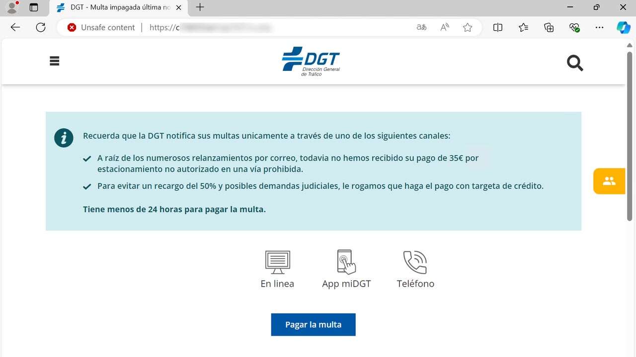 La DGT avisa sobre cómo detectar las estafas acerca de las falsas multas enviadas por SMS y correo electrónico