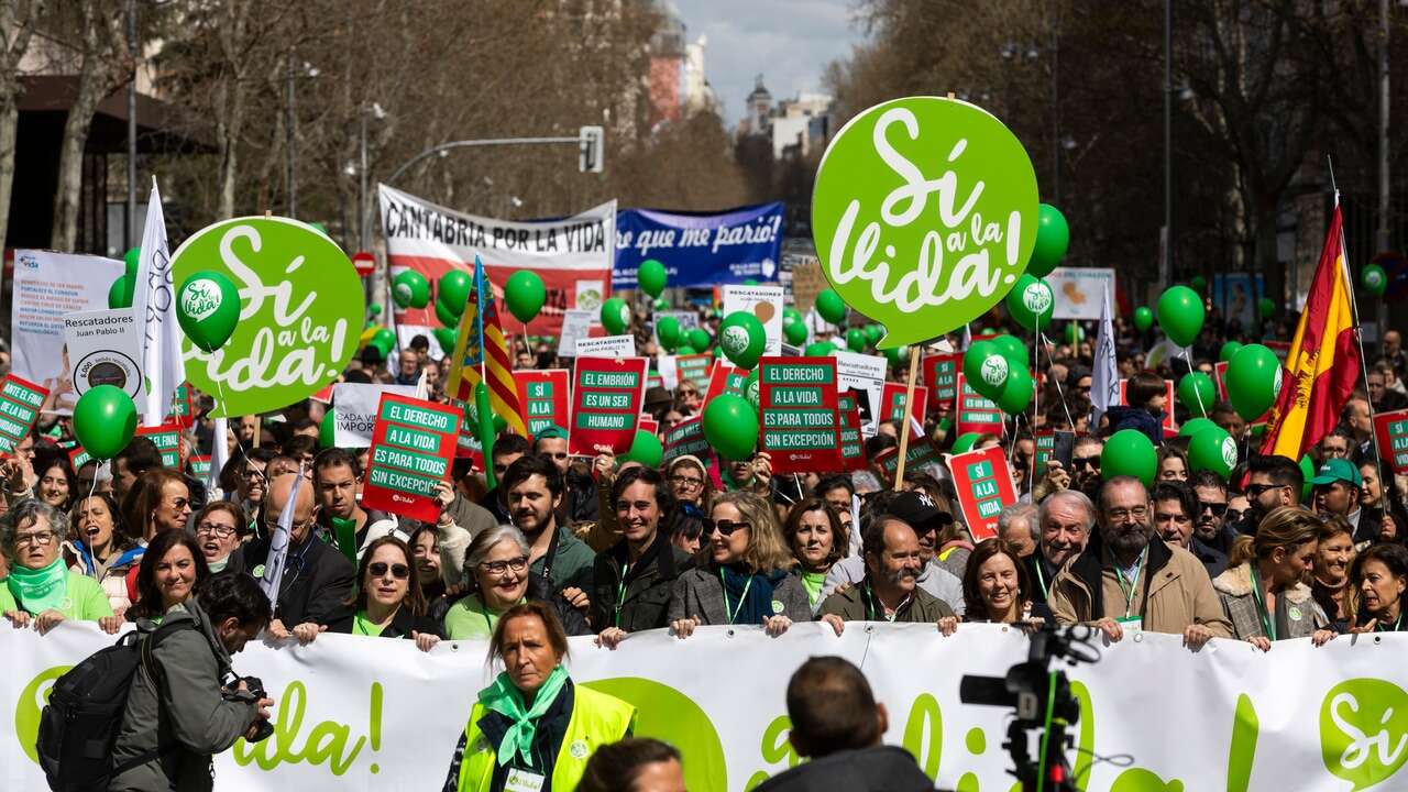 Manifestación multitudinaria en Madrid a favor de la vida