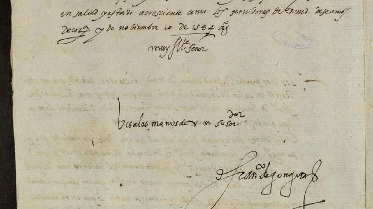Encuentran una carta manuscrita de Góngora de 1584, la más antigua conocida