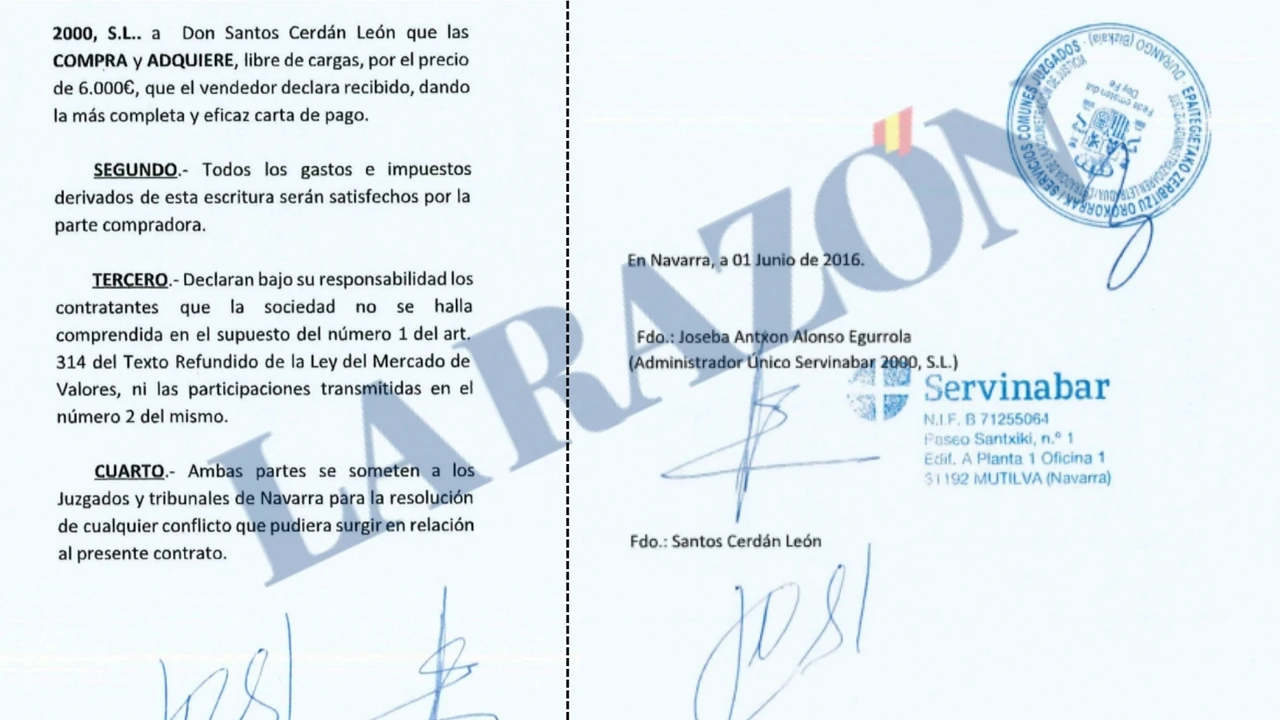 Los notarios confirman que el contrato clave de Cerdán no tiene validez, pero le serviría para reclamar dinero al empresario