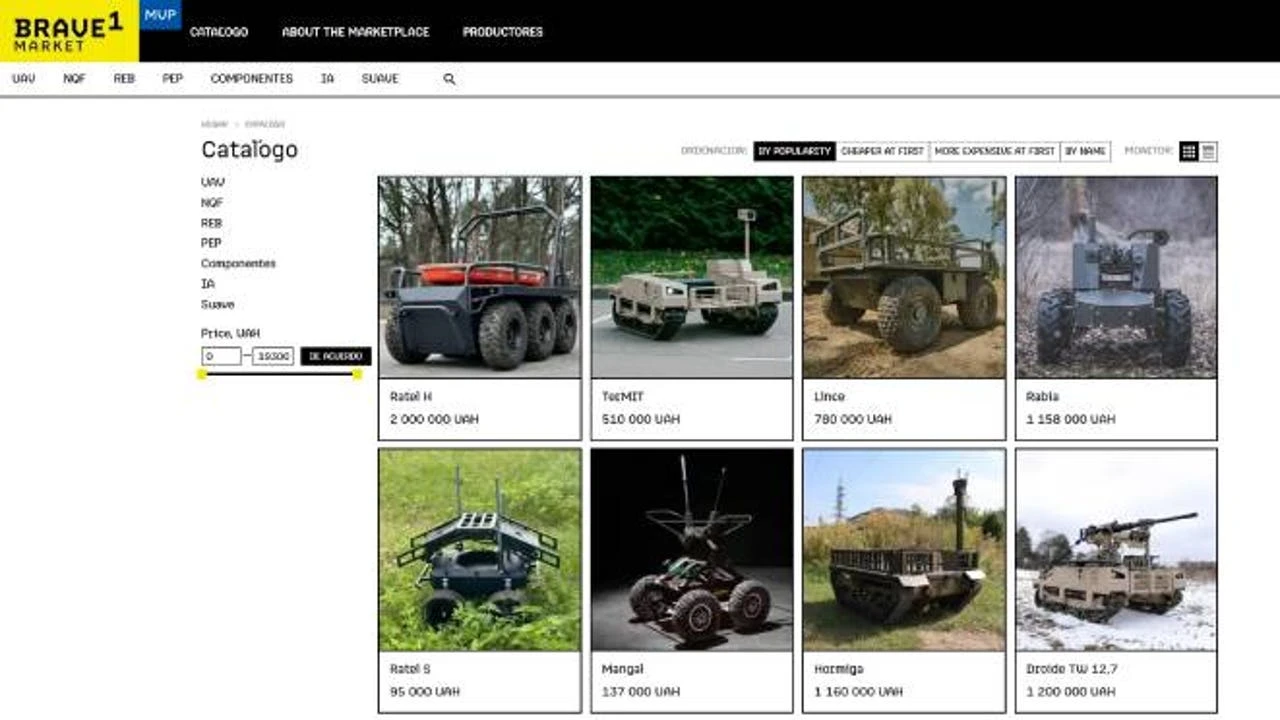 Ucrania lanza un ‘Amazon’ de la guerra para que sus militares compren drones, robots y munición