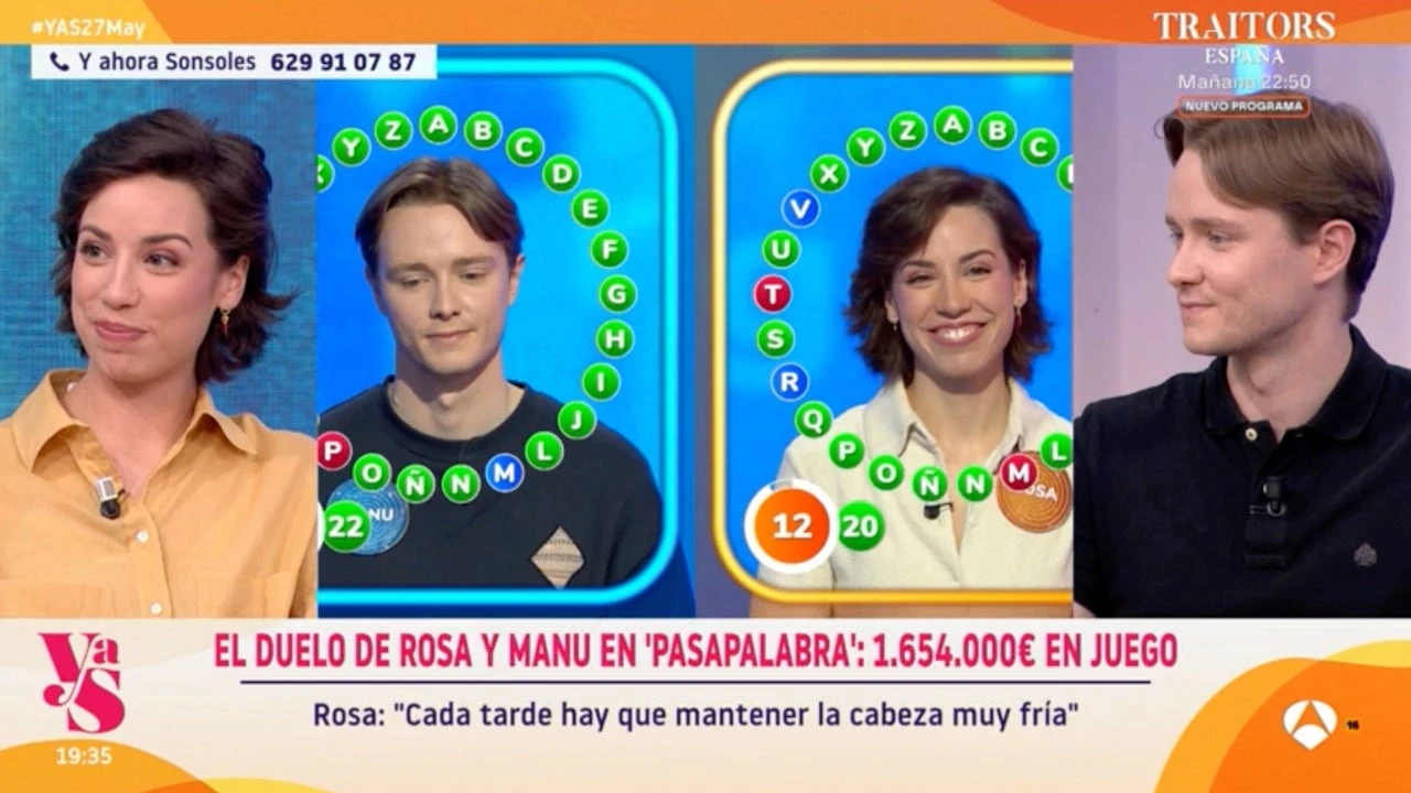 Manu y Rosa, en plena lucha por el bote de 'Pasapalabra': 
