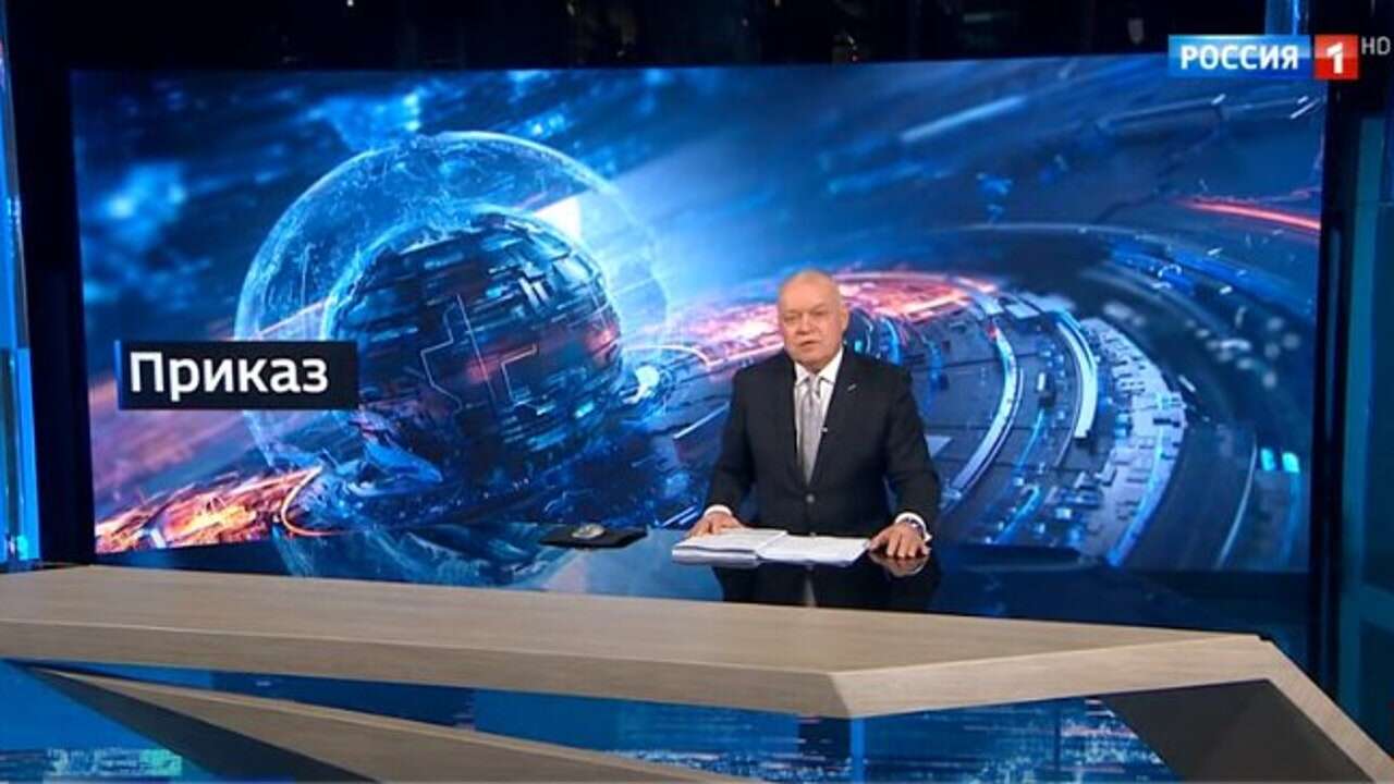 La televisión estatal rusa muestra qué países europeos serán atacados con armas nucleares si escala el conflicto en Ucrania