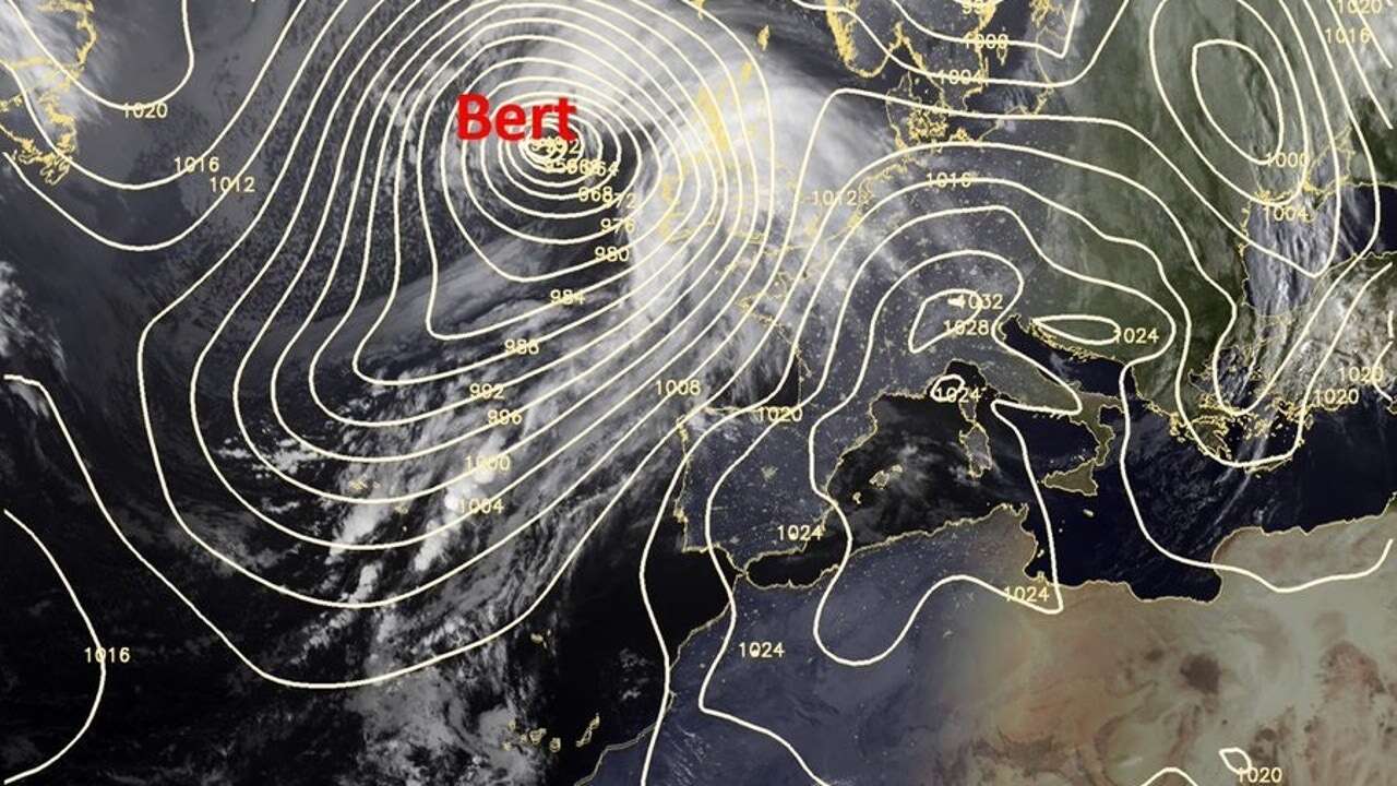 Llega la borrasca Bert: la AEMET activa alertas en 12 comunidades por fuertes vientos, lluvia o mala mar