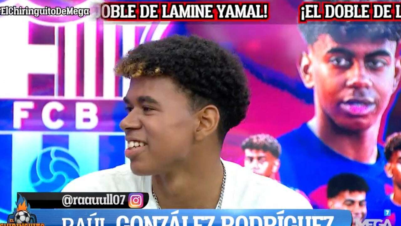 La imagen viral de Raúl González, el doble de Lamine Yamal: 