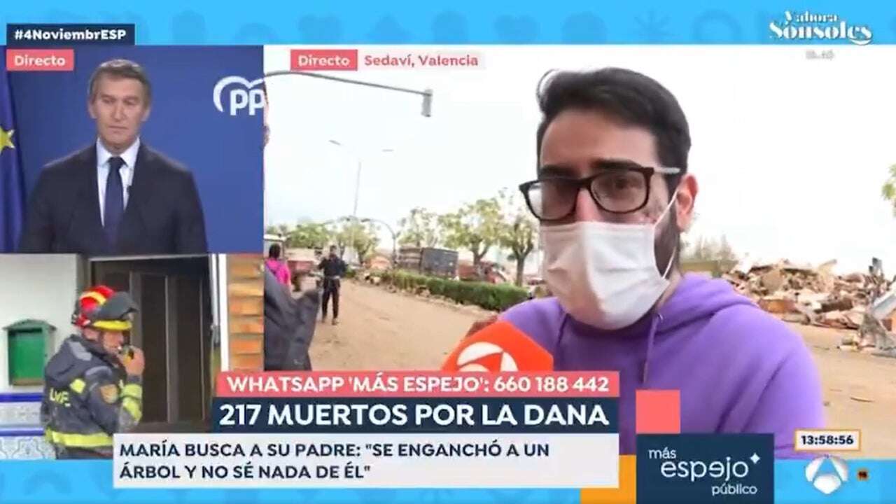 Un afectado por la DANA sorprende a una reportera de 'Espejo Público' con su mensaje: 