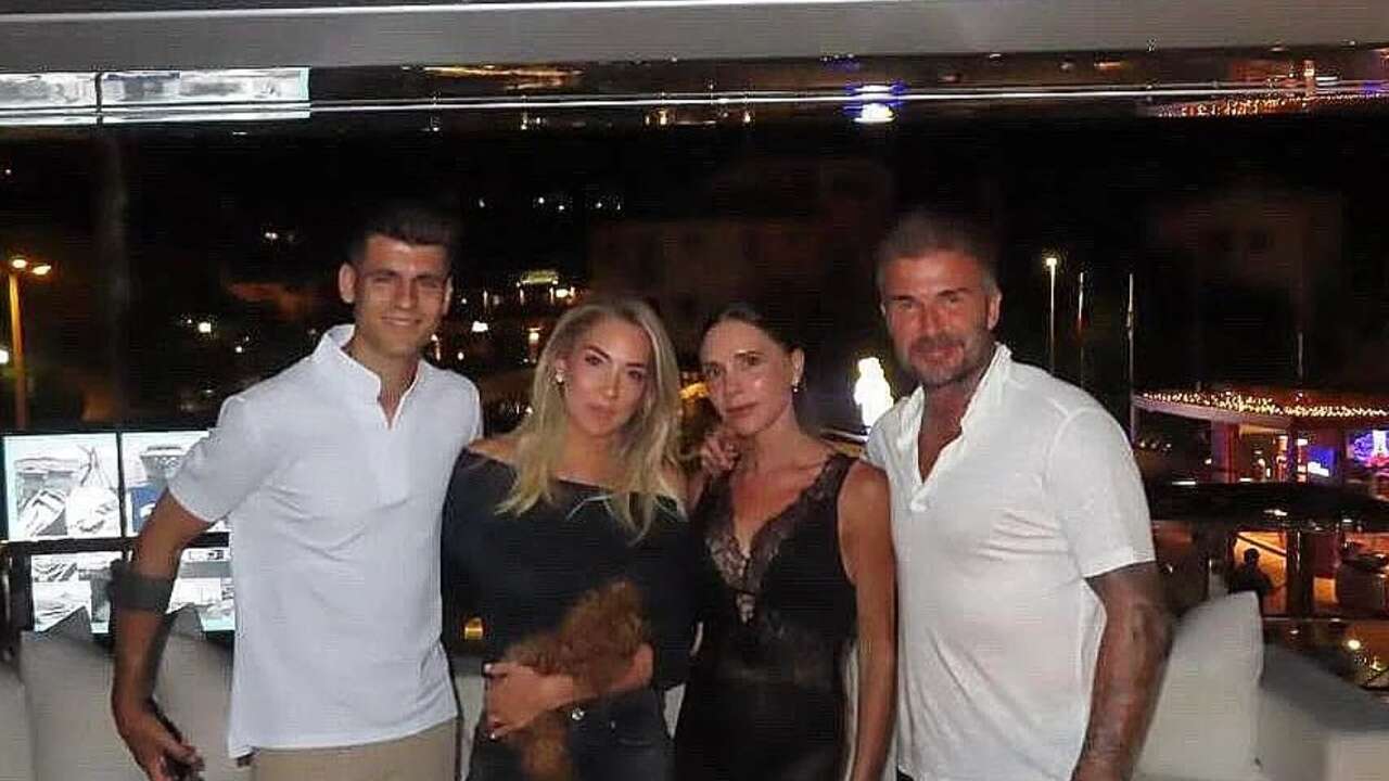 La idílica cita de Álvaro Morata y Alice Campello con los Beckham en Cerdeña