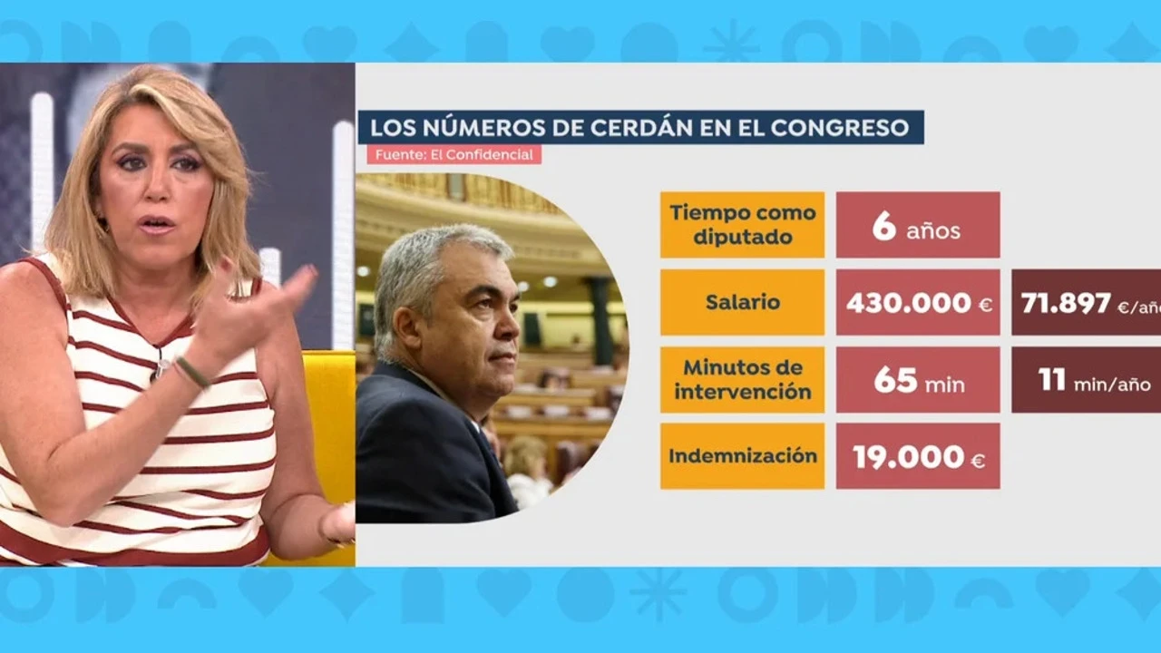 'Espejo Público' revela que Santos Cerdán cobraba 6.500 euros por minuto de intervención en el Congreso
