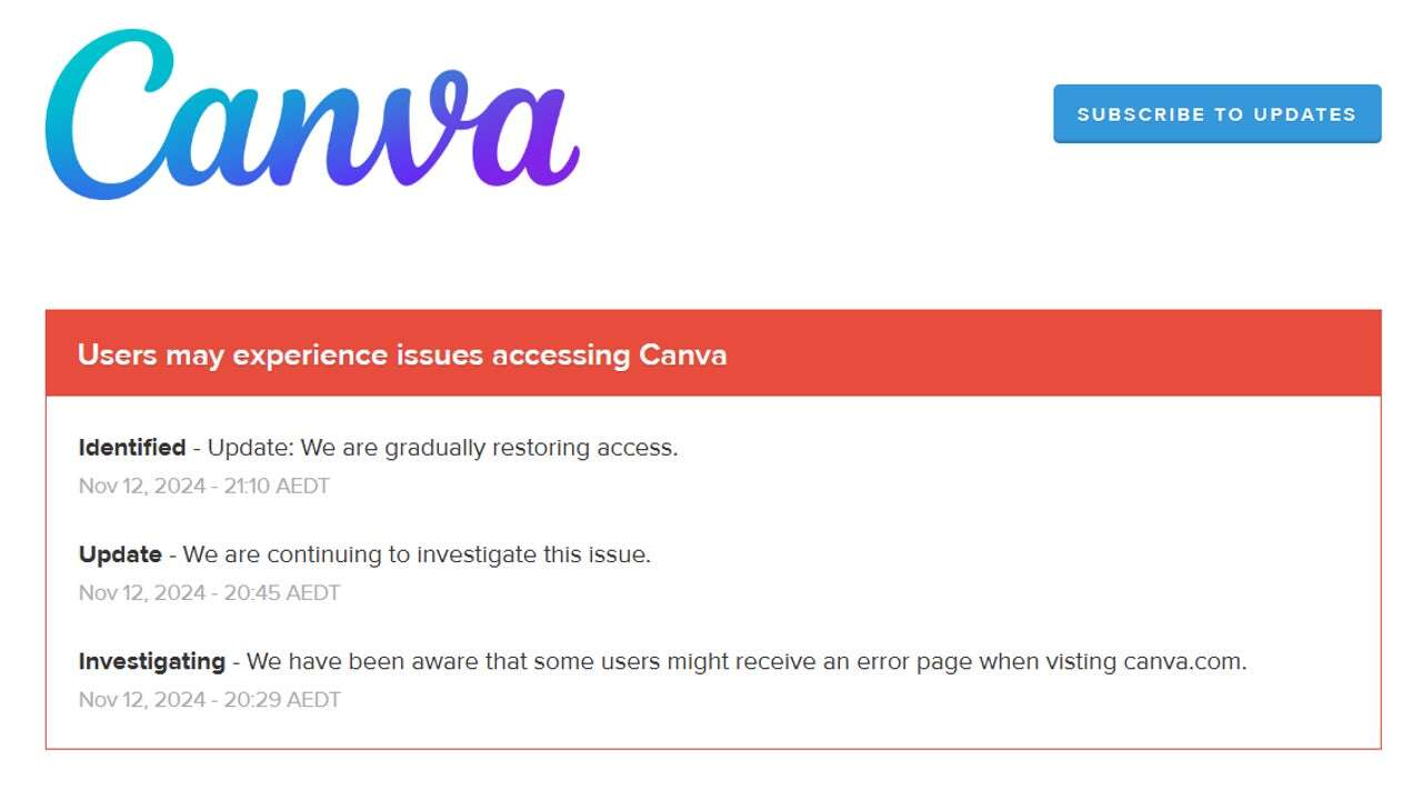 Caída mundial de Canva: aparece un error al acceder a la plataforma de diseño