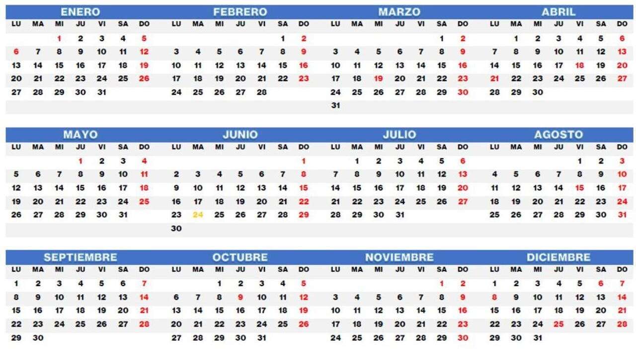 Este es el calendario laboral de España en 2025 por cada región: puentes y festivos