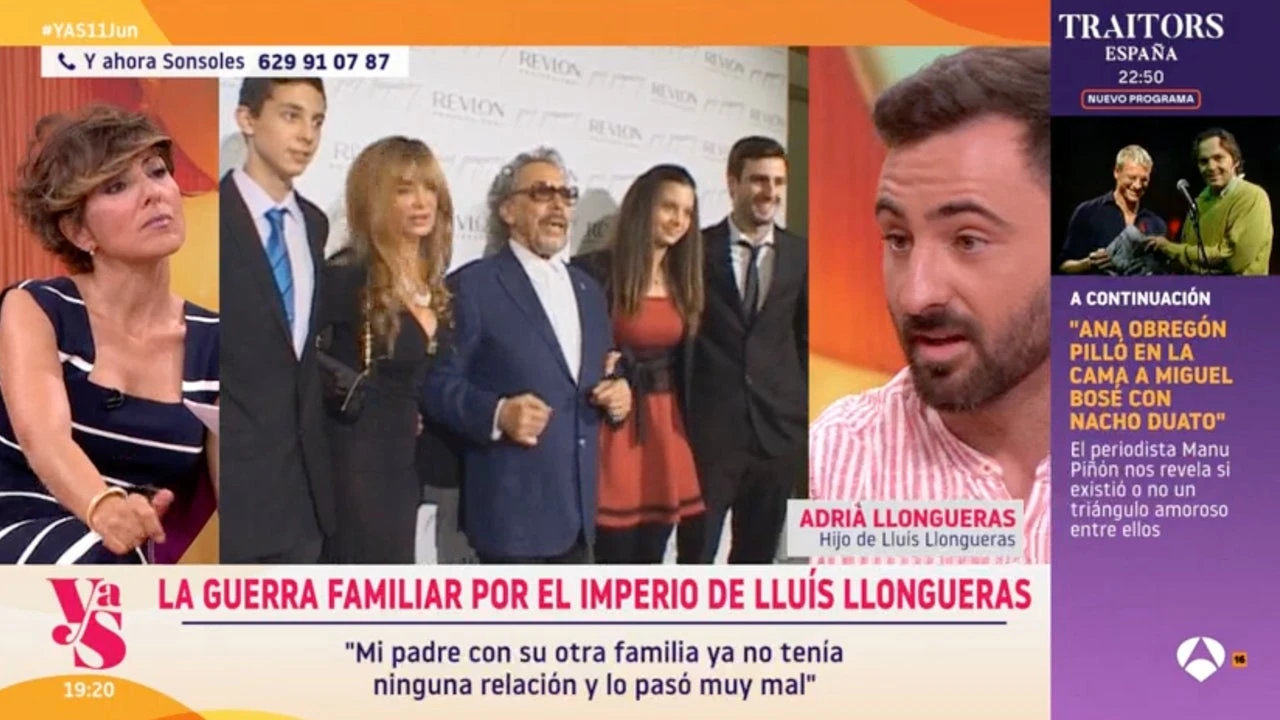 El hijo de Lluís Longueras se sincera en 'Y ahora Sonsoles' sobre la guerra familiar: 