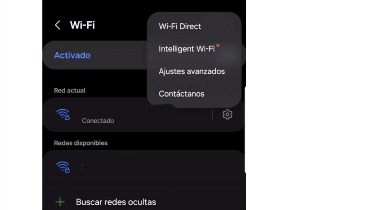 Así se activa el menú secreto de Wi-Fi de Samsung