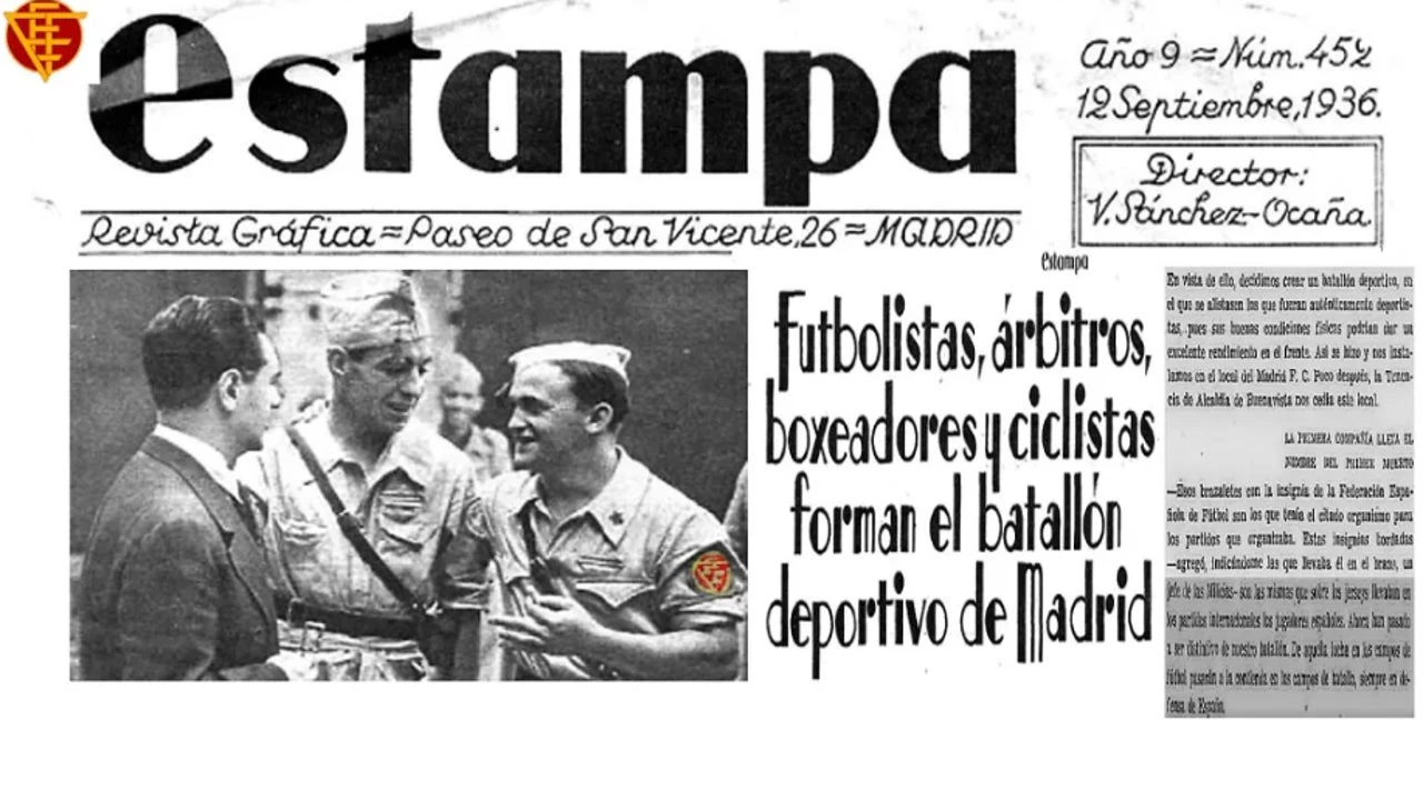 El día que el estadio del Real Madrid fue un cuartel republicano: así era el batallón de futbolistas, boxeadores, árbitros y ciclistas