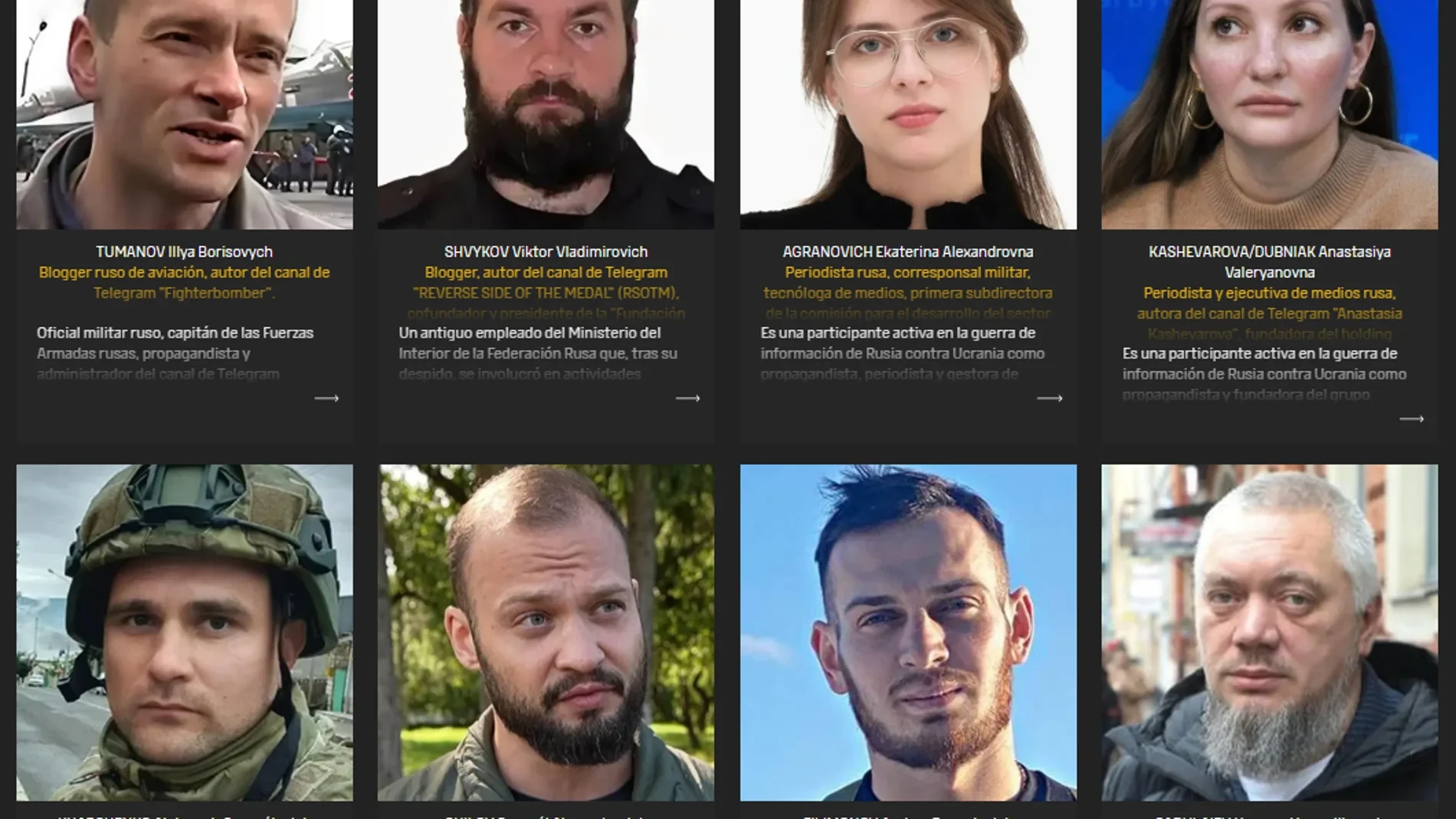 Periodistas, blogueros, artistas... Estos son los 191 propagandistas que Putin utiliza contra Ucrania