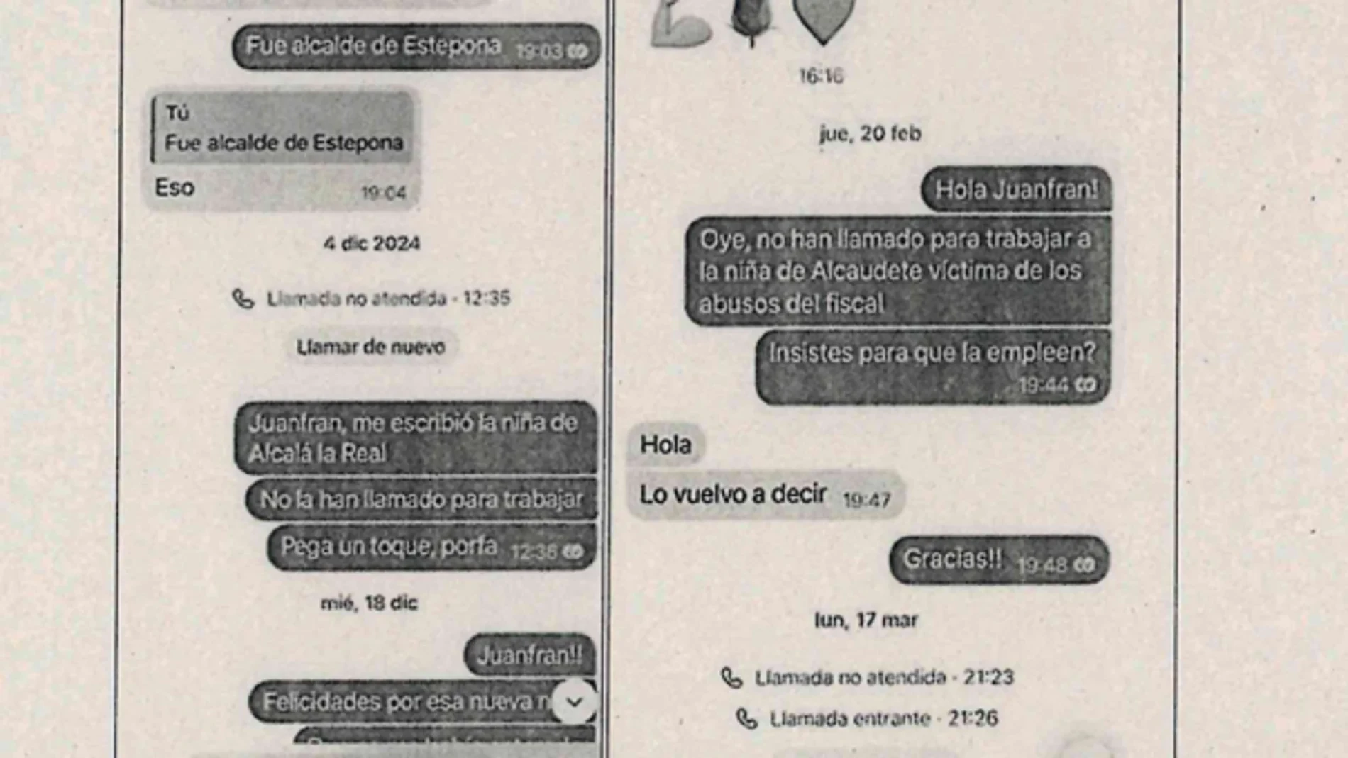 Leire Díez intentó colocar a través de Juanfran Serrano a la mujer con la que el fiscal Grinda tuvo un pleito sexual