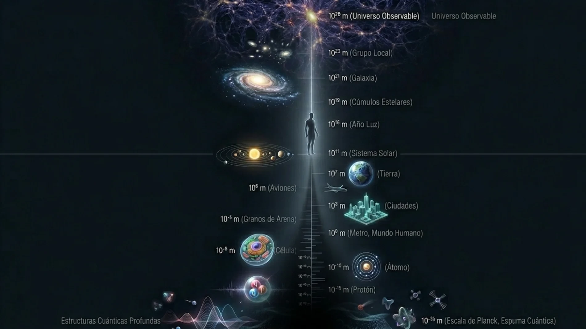 Los humanos, ¿estamos más cerca de lo más pequeño del universo o de lo más grande?