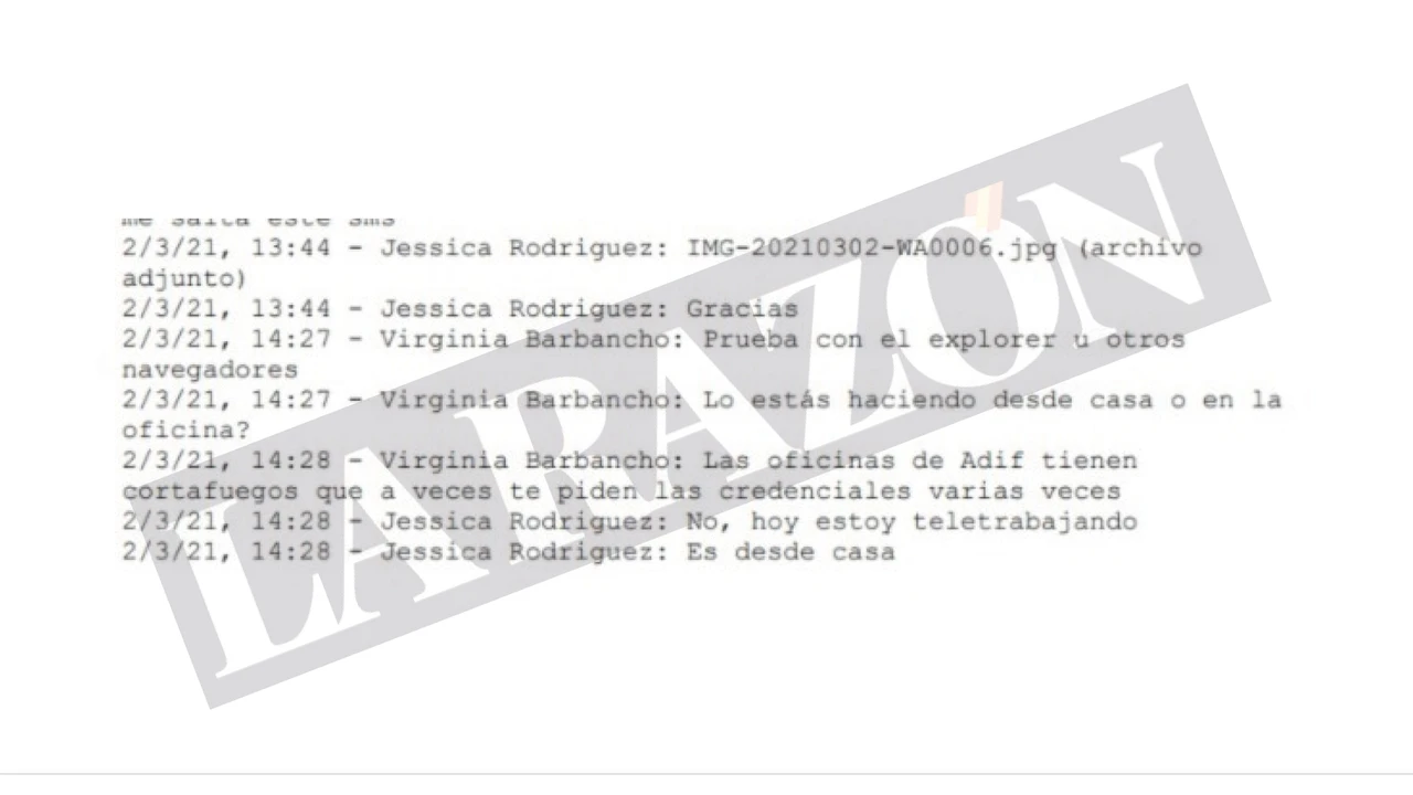 Mensajes de una exjefa de Tragsatec con Jesica constatan que ni fichó ni acudió a la oficina: 