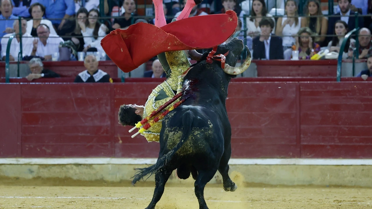 Una dura voltereta deja sin salida a hombros a Daniel Luque en Zaragoza