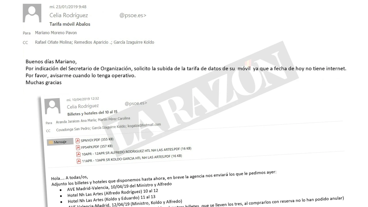 La empleada de los sobres del PSOE también gestionó viajes para Ábalos y Koldo en los años investigados