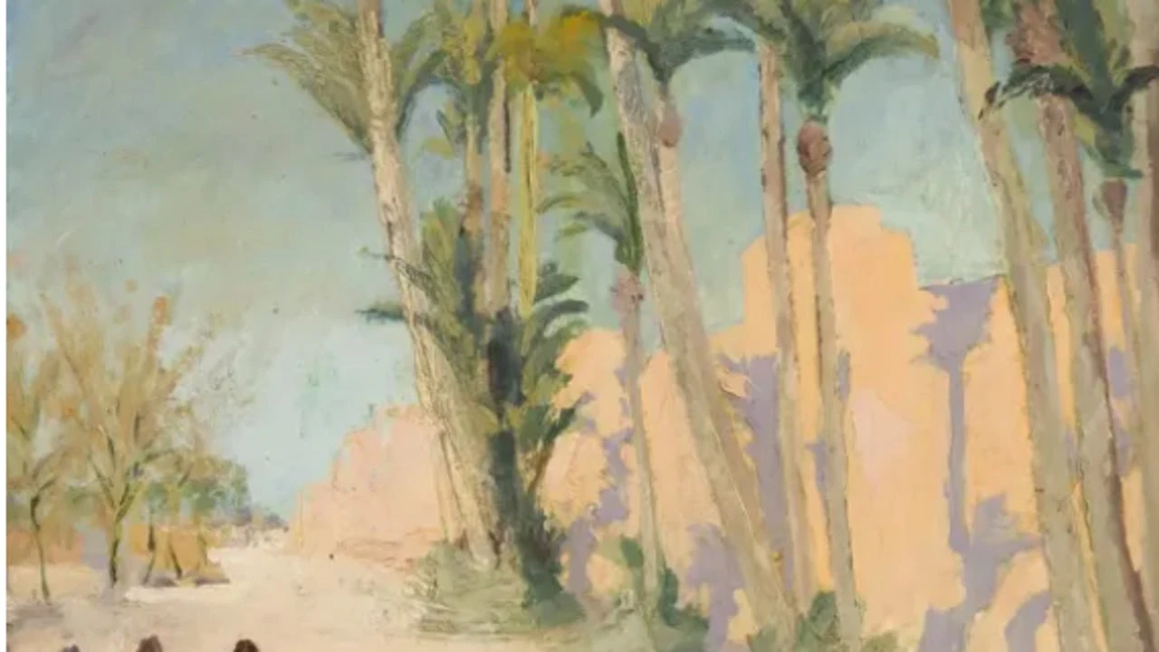 Subastan en Canadá un óleo de Wiston Churchill que representa un paisaje de Marrakech