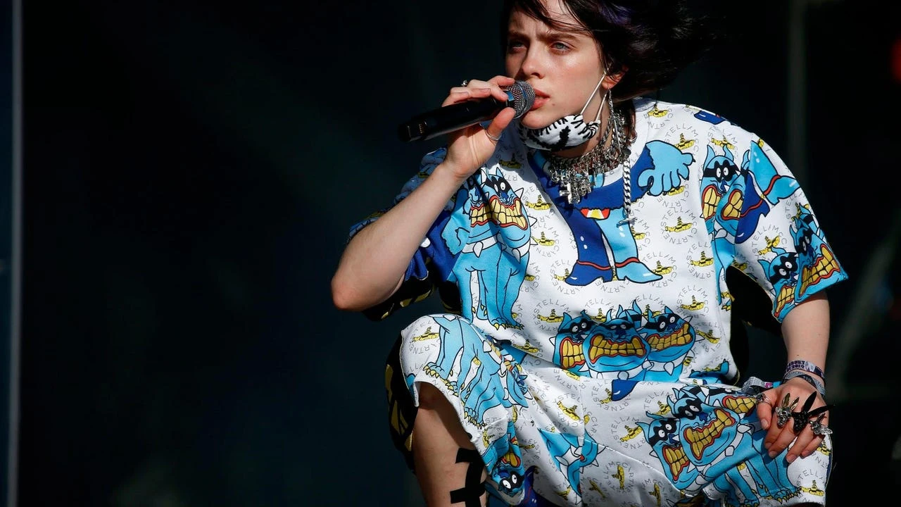 Así fue el momento en el que Billie Eilish cae contra una valla en pleno concierto por un agarrón: 