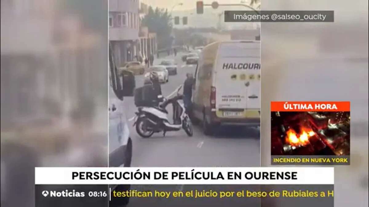 Huída de película en Ourense de un ladrón que robó una furgoneta de reparto a plena luz del día