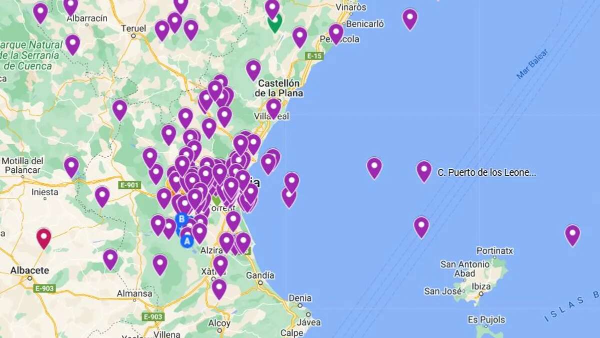 Un usuario crea un mapa en tiempo real y editable para encontrar a los desaparecidos por la DANA