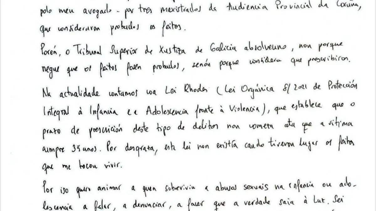 Carta abierta de una víctima de abuso infantil tras la absolución de su agresor: “La verdad no prescribe”
