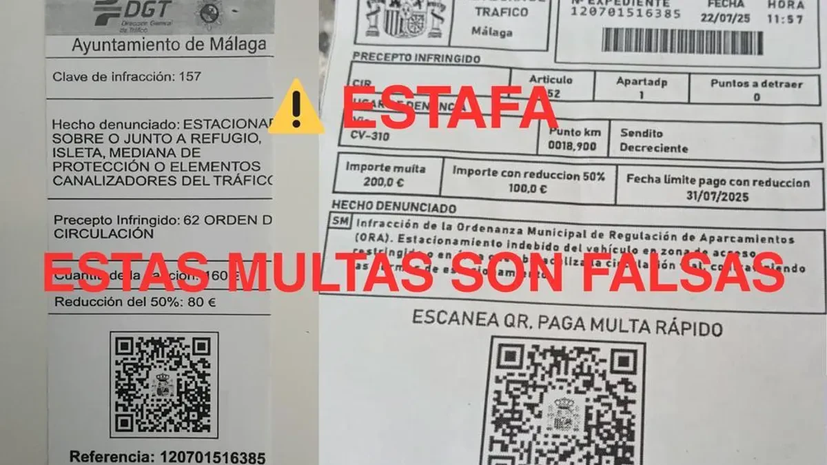 Alerta en Málaga por una nueva estafa de multas falsas con códigos QR que suplantan a la DGT