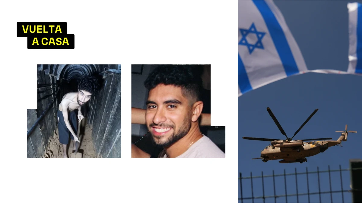 El rehén Evyatar David ya respira en libertad después de que Hamás mostrase un vídeo de él cavando su tumba