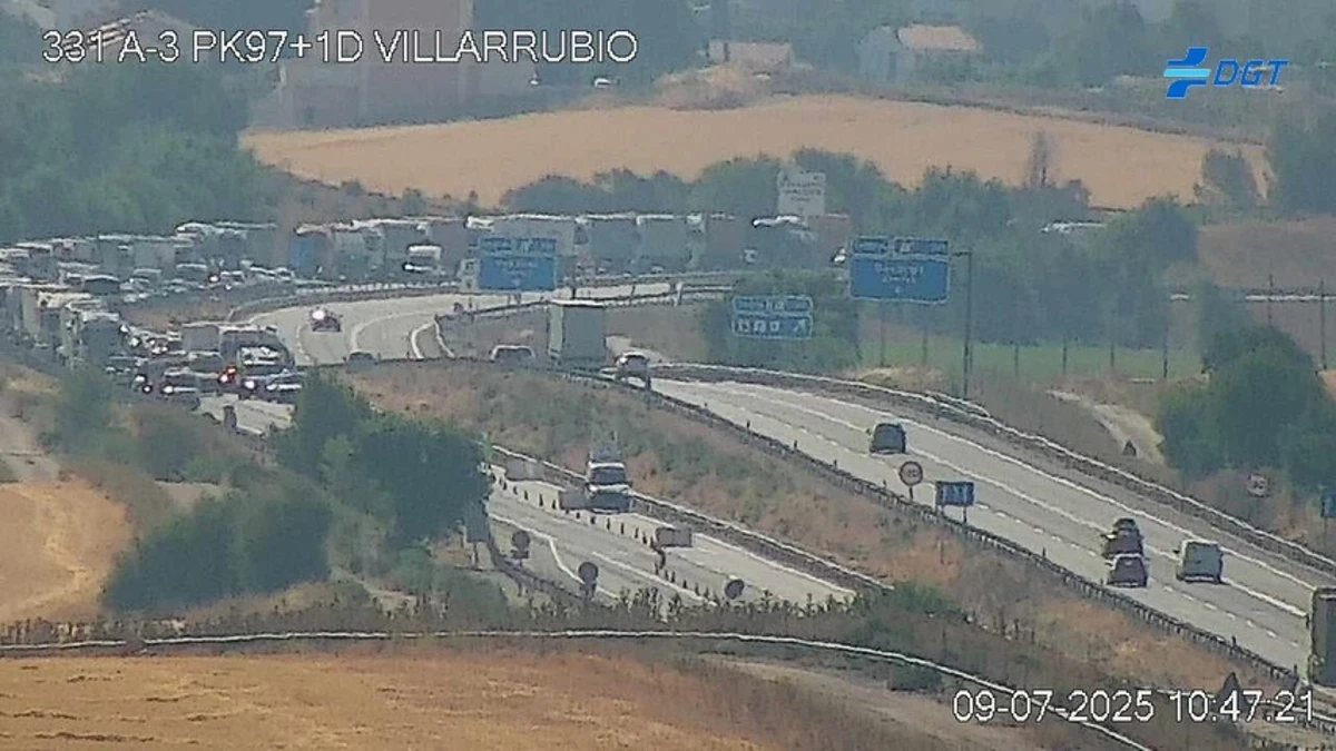 Varios heridos en una colisión múltiple, con al menos nueve vehículos implicados, en la A-3
