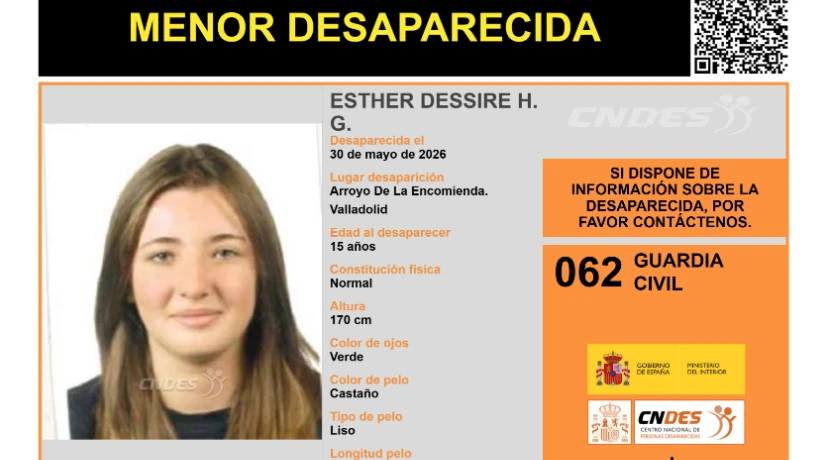 Buscan a Esther Dessire, una niña de 15 años desaparecida en Arroyo de la Encomienda, Valladolid