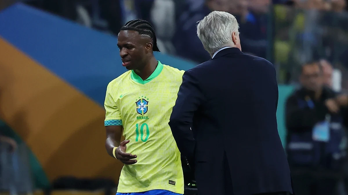 Ancelotti deja a Vinícius fuera de la convocatoria de Brasil